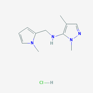 2,4-dimethyl-N-[(1-methylpyrrol-2-yl)methyl]pyrazol-3-amine;hydrochloride