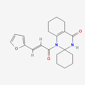 1-((2E)-3-(2-furyl)prop-2-enoyl)spiro[1,2,3,5,6,7,8-heptahydroquinazoline-2,1'-cyclohexane]-4-one