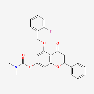 5-((2-fluorobenzyl)oxy)-4-oxo-2-phenyl-4H-chromen-7-yl dimethylcarbamate