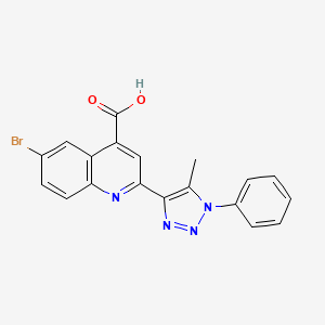 molecular formula C19H13BrN4O2 B12216719 6-bromo-2-(5-methyl-1-phenyl-1H-1,2,3-triazol-4-yl)quinoline-4-carboxylic acid 