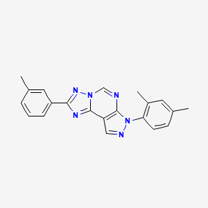 molecular formula C21H18N6 B12216722 7-(2,4-dimethylphenyl)-2-(3-methylphenyl)-7H-pyrazolo[4,3-e][1,2,4]triazolo[1,5-c]pyrimidine 