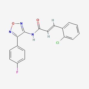 (2E)-3-(2-chlorophenyl)-N-[4-(4-fluorophenyl)-1,2,5-oxadiazol-3-yl]prop-2-enamide