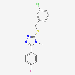 3-[(3-Chlorophenyl)methylthio]-5-(4-fluorophenyl)-4-methyl-1,2,4-triazole