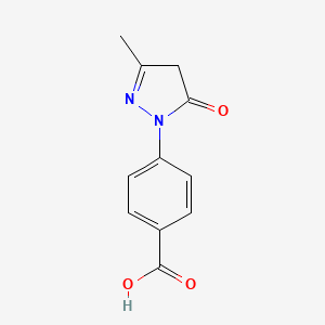 molecular formula C11H10N2O3 B1221679 4-(3-Methyl-5-oxo-4,5-dihydro-1H-pyrazol-1-yl)benzoic acid CAS No. 60875-16-3
