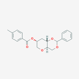 molecular formula C21H22O5 B122168 1,5-脱水-4,6-O-亚苄基-3-脱氧-2-O-甲苯酰-D-葡萄糖醇 CAS No. 149312-19-6