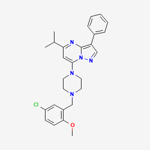 7-[4-(5-Chloro-2-methoxybenzyl)piperazin-1-yl]-3-phenyl-5-(propan-2-yl)pyrazolo[1,5-a]pyrimidine