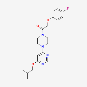 molecular formula C20H25FN4O3 B12216807 2-(4-Fluorophenoxy)-1-(4-(6-isobutoxypyrimidin-4-yl)piperazin-1-yl)ethanone 