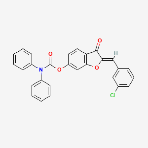 (2Z)-2-(3-chlorobenzylidene)-3-oxo-2,3-dihydro-1-benzofuran-6-yl diphenylcarbamate