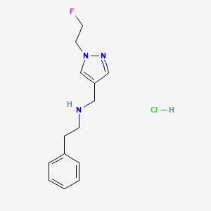 N-[[1-(2-fluoroethyl)pyrazol-4-yl]methyl]-2-phenylethanamine;hydrochloride