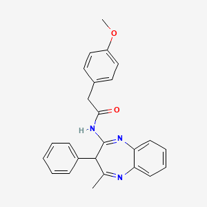 2-(4-methoxyphenyl)-N-(4-methyl-3-phenyl-3H-1,5-benzodiazepin-2-yl)acetamide