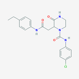 N-(4-chlorophenyl)-2-(2-((4-ethylphenyl)amino)-2-oxoethyl)-3-oxopiperazine-1-carboxamide