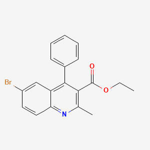 molecular formula C19H16BrNO2 B12216890 Ethyl 6-bromo-2-methyl-4-phenylquinoline-3-carboxylate 