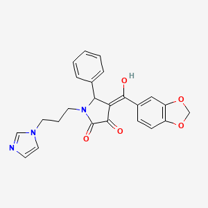 4-(1,3-benzodioxol-5-ylcarbonyl)-3-hydroxy-1-[3-(1H-imidazol-1-yl)propyl]-5-phenyl-1,5-dihydro-2H-pyrrol-2-one