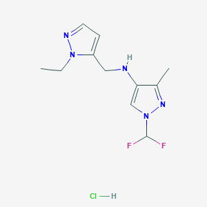 1-(difluoromethyl)-N-[(2-ethylpyrazol-3-yl)methyl]-3-methylpyrazol-4-amine;hydrochloride