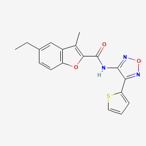 5-ethyl-3-methyl-N-[4-(thiophen-2-yl)-1,2,5-oxadiazol-3-yl]-1-benzofuran-2-carboxamide