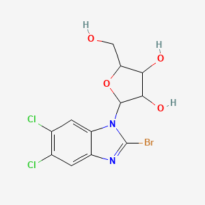 molecular formula C12H11BrCl2N2O4 B12216919 2-(2-Bromo-5,6-dichloro-benzimidazol-1-yl)-5-(hydroxymethyl)tetrahydrofuran-3,4-diol 