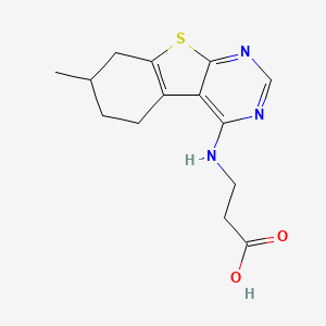 3-(7-Methyl-5,6,7,8-tetrahydro-benzo[4,5]thieno-[2,3-d]pyrimidin-4-ylamino)-propionic acid