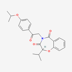 4-{2-oxo-2-[4-(propan-2-yloxy)phenyl]ethyl}-2-(propan-2-yl)-1,4-benzoxazepine-3,5(2H,4H)-dione