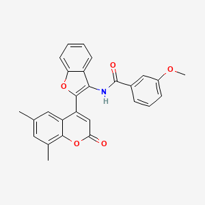 molecular formula C27H21NO5 B12216960 N-[2-(6,8-dimethyl-2-oxo-2H-chromen-4-yl)-1-benzofuran-3-yl]-3-methoxybenzamide 