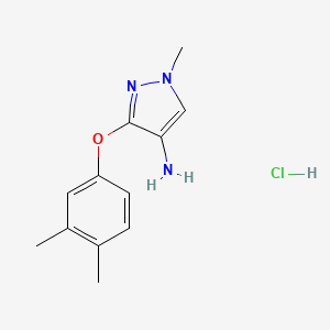 molecular formula C12H16ClN3O B12216966 3-(3,4-Dimethylphenoxy)-1-methylpyrazol-4-amine;hydrochloride 