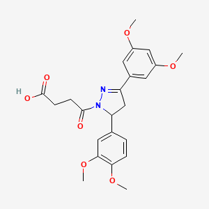 4-[5-(3,4-dimethoxyphenyl)-3-(3,5-dimethoxyphenyl)-4,5-dihydro-1H-pyrazol-1-yl]-4-oxobutanoic acid