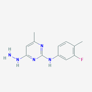 N-(3-fluoro-4-methylphenyl)-4-hydrazinyl-6-methylpyrimidin-2-amine