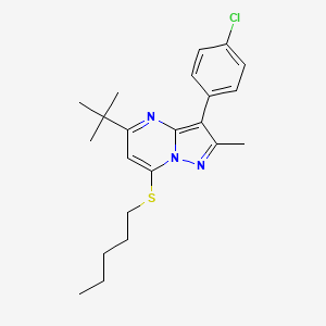 5-Tert-butyl-3-(4-chlorophenyl)-2-methyl-7-(pentylsulfanyl)pyrazolo[1,5-a]pyrimidine