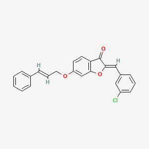 (2Z)-2-(3-chlorobenzylidene)-6-{[(2E)-3-phenylprop-2-en-1-yl]oxy}-1-benzofuran-3(2H)-one