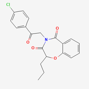 molecular formula C20H18ClNO4 B12217008 4-[2-(4-chlorophenyl)-2-oxoethyl]-2-propyl-1,4-benzoxazepine-3,5(2H,4H)-dione 