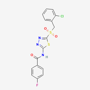 N-(5-((2-chlorobenzyl)sulfonyl)-1,3,4-thiadiazol-2-yl)-4-fluorobenzamide