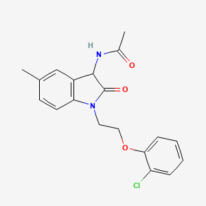 N-{1-[2-(2-chlorophenoxy)ethyl]-5-methyl-2-oxoindolin-3-yl}acetamide