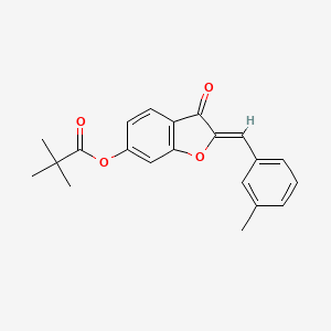 (2Z)-2-(3-methylbenzylidene)-3-oxo-2,3-dihydro-1-benzofuran-6-yl 2,2-dimethylpropanoate