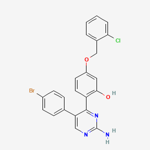 2-[2-Amino-5-(4-bromophenyl)pyrimidin-4-yl]-5-[(2-chlorobenzyl)oxy]phenol