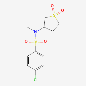 3-{[(4-Chlorophenyl)sulfonyl]methylamino}-1-hydroxythiolan-1-one