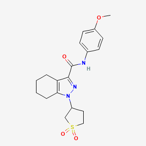 molecular formula C19H23N3O4S B12217103 1-(1,1-dioxidotetrahydrothiophen-3-yl)-N-(4-methoxyphenyl)-4,5,6,7-tetrahydro-1H-indazole-3-carboxamide 