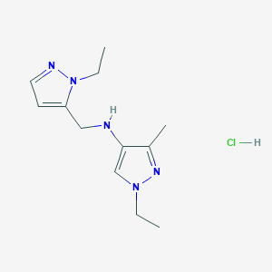 1-ethyl-N-[(2-ethylpyrazol-3-yl)methyl]-3-methylpyrazol-4-amine;hydrochloride