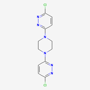 molecular formula C12H12Cl2N6 B12217114 Pyridazine, 3,3'-(1,4-piperazinediyl)bis[6-chloro- 