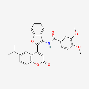 3,4-dimethoxy-N-{2-[2-oxo-6-(propan-2-yl)-2H-chromen-4-yl]-1-benzofuran-3-yl}benzamide