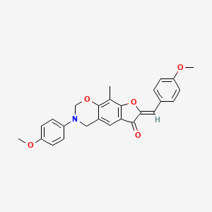 (7Z)-7-(4-methoxybenzylidene)-3-(4-methoxyphenyl)-9-methyl-3,4-dihydro-2H-furo[3,2-g][1,3]benzoxazin-6(7H)-one