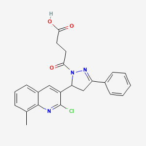 4-[5-(2-chloro-8-methylquinolin-3-yl)-3-phenyl-4,5-dihydro-1H-pyrazol-1-yl]-4-oxobutanoic acid