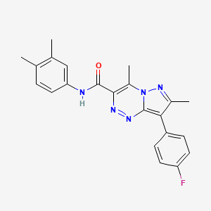 molecular formula C22H20FN5O B12217174 N-(3,4-dimethylphenyl)-8-(4-fluorophenyl)-4,7-dimethylpyrazolo[5,1-c][1,2,4]triazine-3-carboxamide 