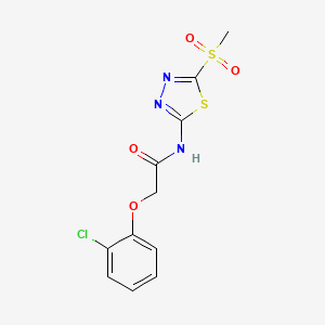 molecular formula C11H10ClN3O4S2 B12217199 2-(2-chlorophenoxy)-N-(5-(methylsulfonyl)-1,3,4-thiadiazol-2-yl)acetamide 