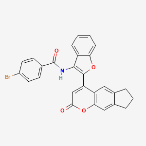 4-bromo-N-[2-(2-oxo-2,6,7,8-tetrahydrocyclopenta[g]chromen-4-yl)-1-benzofuran-3-yl]benzamide