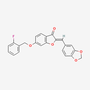 (2Z)-2-(1,3-benzodioxol-5-ylmethylidene)-6-[(2-fluorobenzyl)oxy]-1-benzofuran-3(2H)-one