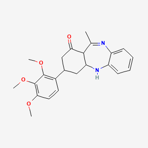 1H-Dibenzo[b,e][1,4]diazepin-1-one, 2,3,4,4a,5,11a-hexahydro-11-methyl-3-(2,3,4-trimethoxyphenyl)-