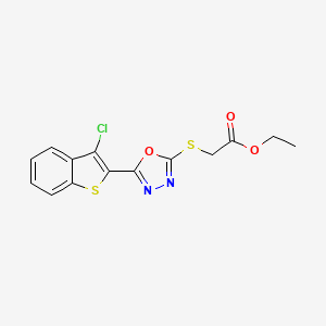 Ethyl 2-[5-(3-chlorobenzo[b]thiophen-2-yl)-1,3,4-oxadiazol-2-ylthio]acetate