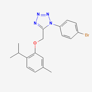 molecular formula C18H19BrN4O B12217237 1-(4-bromophenyl)-5-{[5-methyl-2-(propan-2-yl)phenoxy]methyl}-1H-tetrazole 