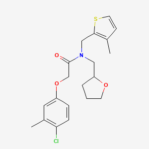 2-(4-chloro-3-methylphenoxy)-N-[(3-methylthiophen-2-yl)methyl]-N-(tetrahydrofuran-2-ylmethyl)acetamide