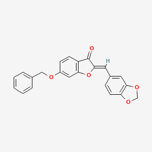 (2Z)-2-(1,3-benzodioxol-5-ylmethylidene)-6-(benzyloxy)-1-benzofuran-3(2H)-one