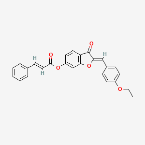 (2Z)-2-(4-ethoxybenzylidene)-3-oxo-2,3-dihydro-1-benzofuran-6-yl (2E)-3-phenylprop-2-enoate